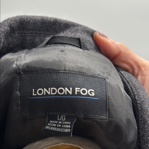 London Fog Men's Wool Black Pea Coat - Picture 2 of 11